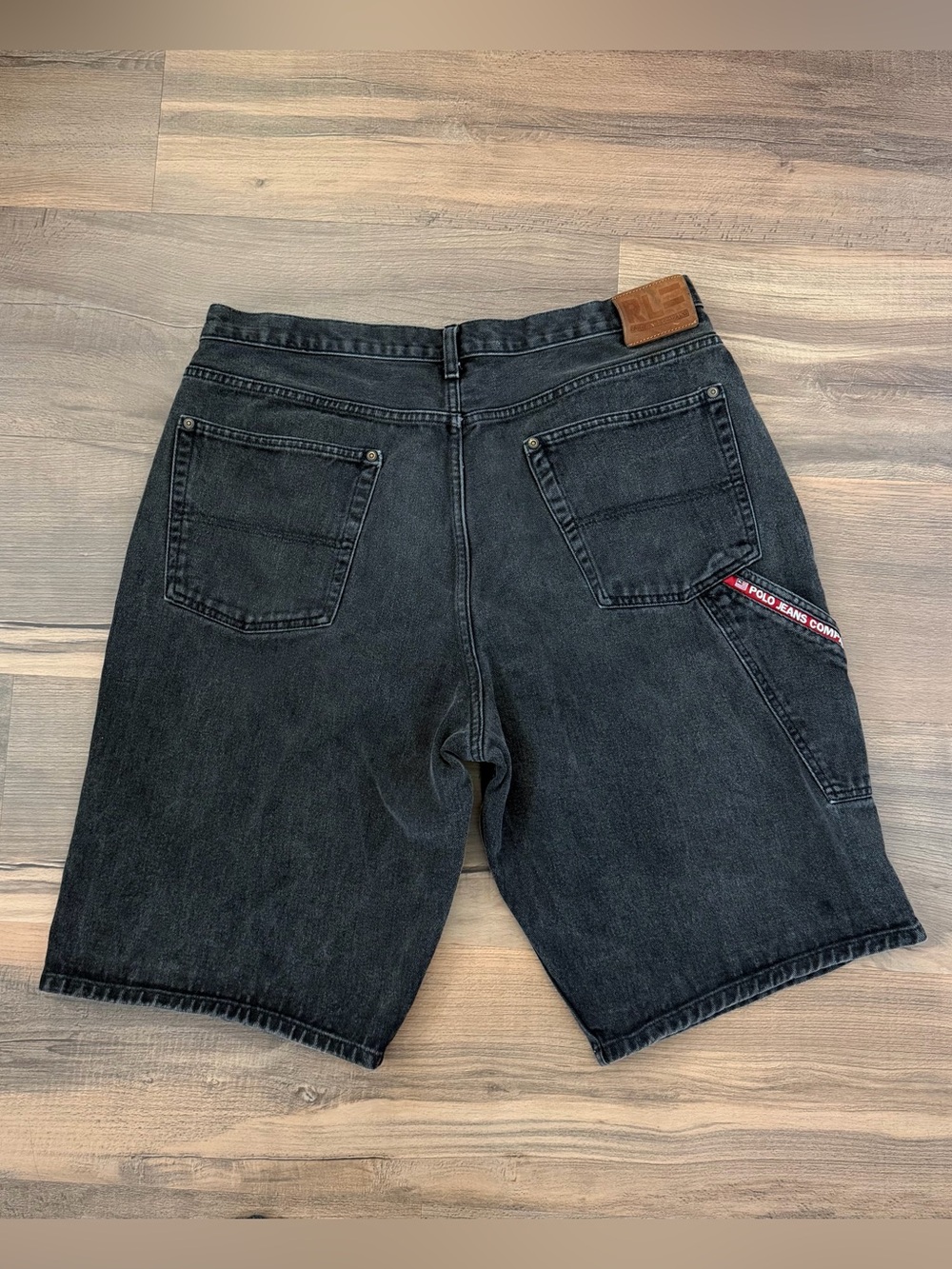 Vintage Ralph Lauren Polo Jeans Co. Men's Black Denim Carpenter Shorts Size 36